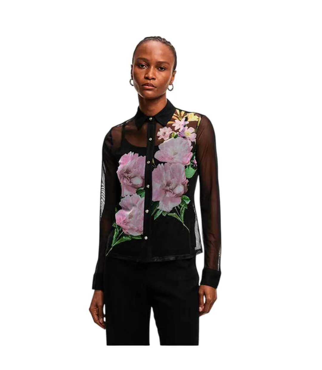 Chemise Motif/style Floral Femme Noir Karl Lagerfeld-1