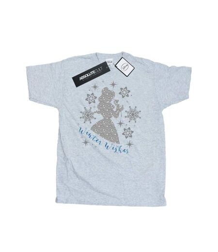 Disney Princess Mens Belle Winter Silhouette T-Shirt (Sports Grey) - UTBI44190