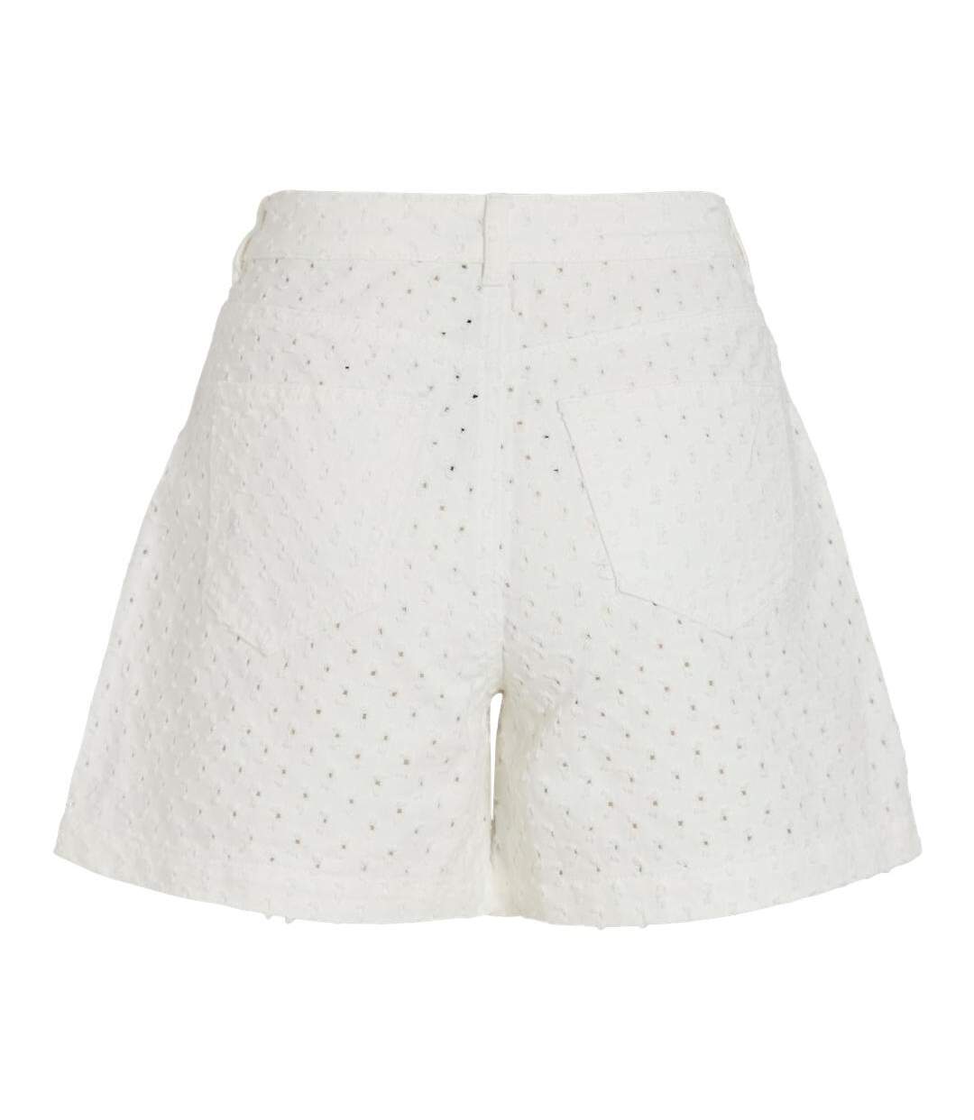 Short blanc  femme vila vipolly pointelle denim-2