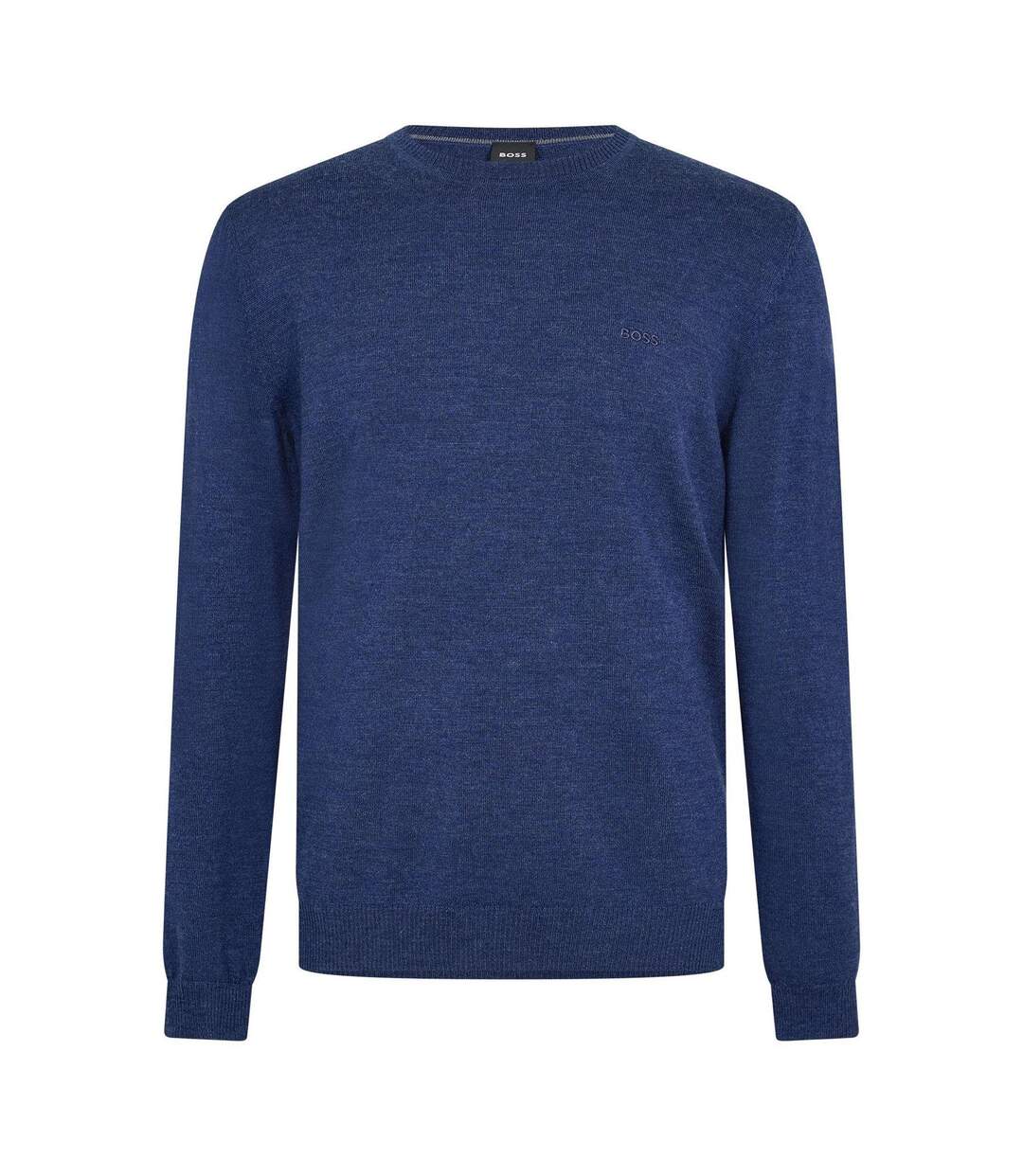 Mens Crew Neck Regular Long-sleeved Sweatshirt Medium Blue Boss-1