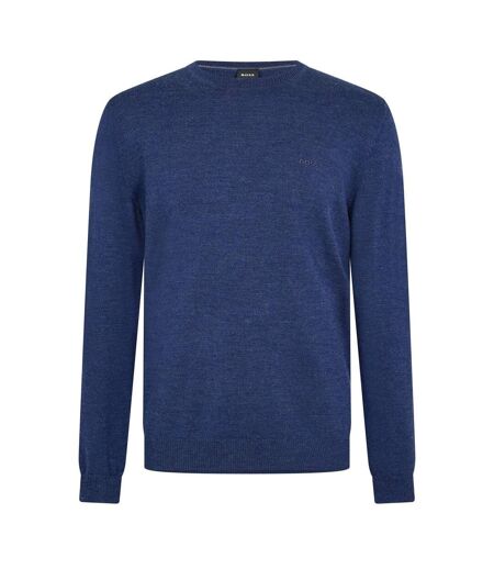 Mens Crew Neck Regular Long-sleeved Sweatshirt Medium Blue Boss