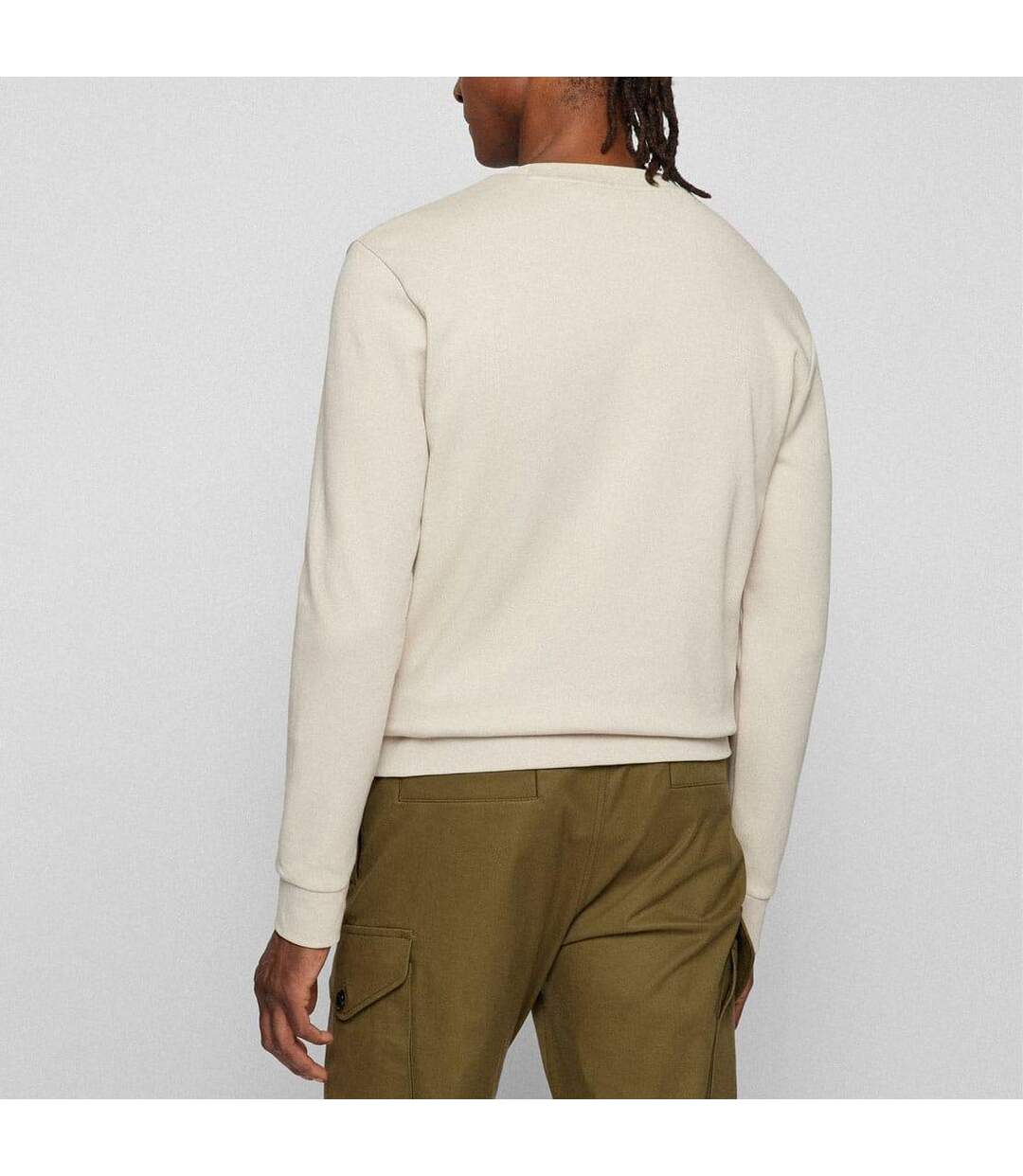 Mens Savin Sweatshirt Beige Hugo Boss-3