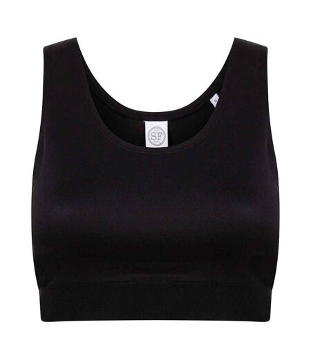 Haut Court Fashion Femme Noir Skinni Fit