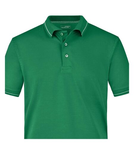 Polo Homme Vert Irlandais Blanc James And Nicholson