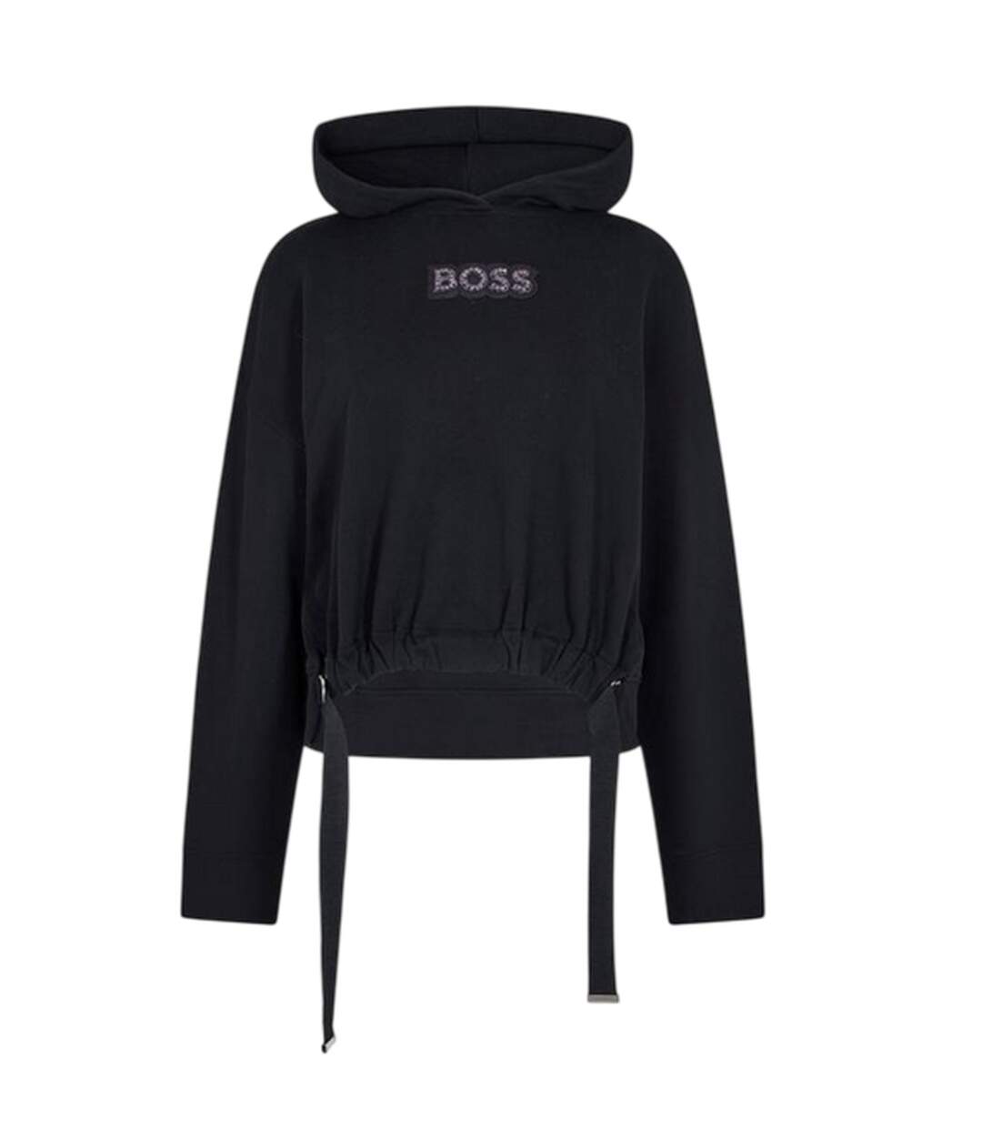 Sweat À Capuche Avec Cordons Motif/style Strass Femme Noir Boss-2