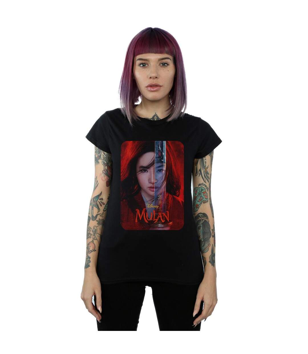 Disney T-shirt en coton Femme/Ladies Mulan Movie Poster (Noir) - UTBI30678-2