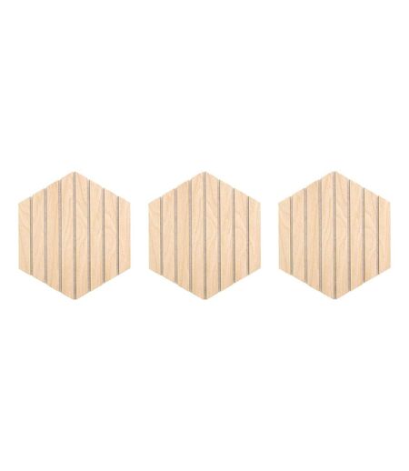 Lot de 3 Panneaux Déco Hexagonal Colva 30x26cm Beige