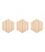 Lot de 3 Panneaux Déco Hexagonal Colva 30x26cm Beige-1