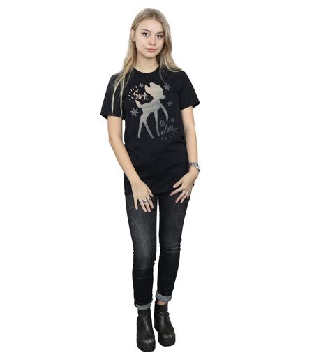 Disney - T-shirt BAMBI WINTER DEER - Femme (Noir) - UTBI16745