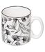 Lot de 4 Mugs sur Rack White Floral 24cl Blanc-2