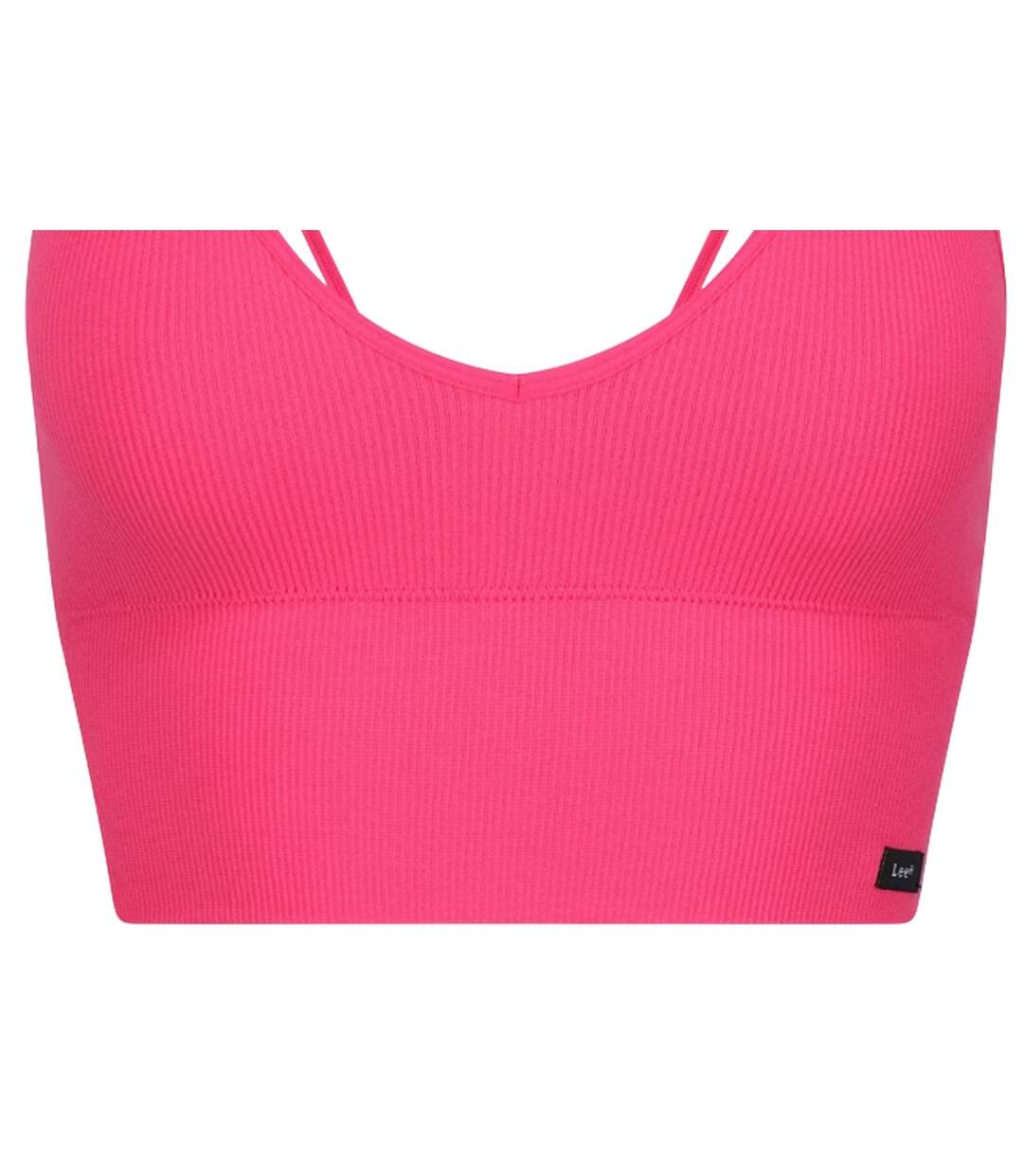 Womens/ladies Ribbed Slim Bra Bright Magenta Lee-3
