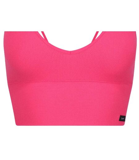 Womens/ladies Ribbed Slim Bra Bright Magenta Lee
