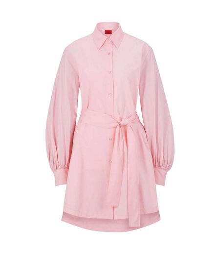 Womens/ladies Kaisanna Shirt Dress Pink Hugo