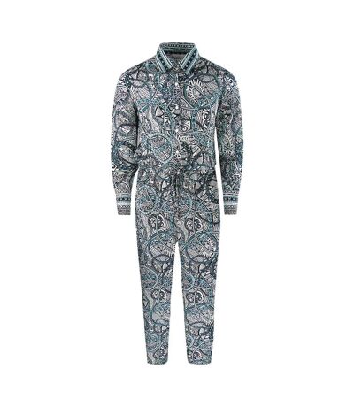 Womens/ladies Fashion Jafari Jogger Jumpsuit White Blue Black Inoa