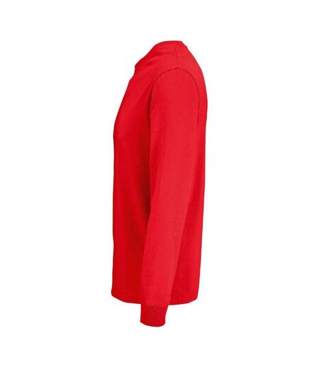SOLS Unisex Adult Pioneer Cotton Long-Sleeved T-Shirt (Bright Red)