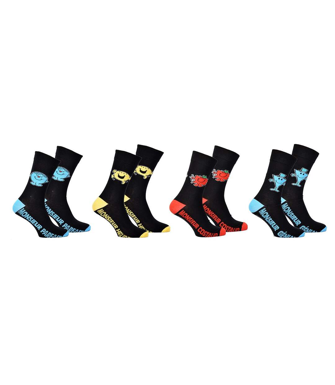 Chaussettes homme MONSIEUR MADAME en Coton -Assortiment modèles photos selon arrivages- Pack de 4 Paires-1