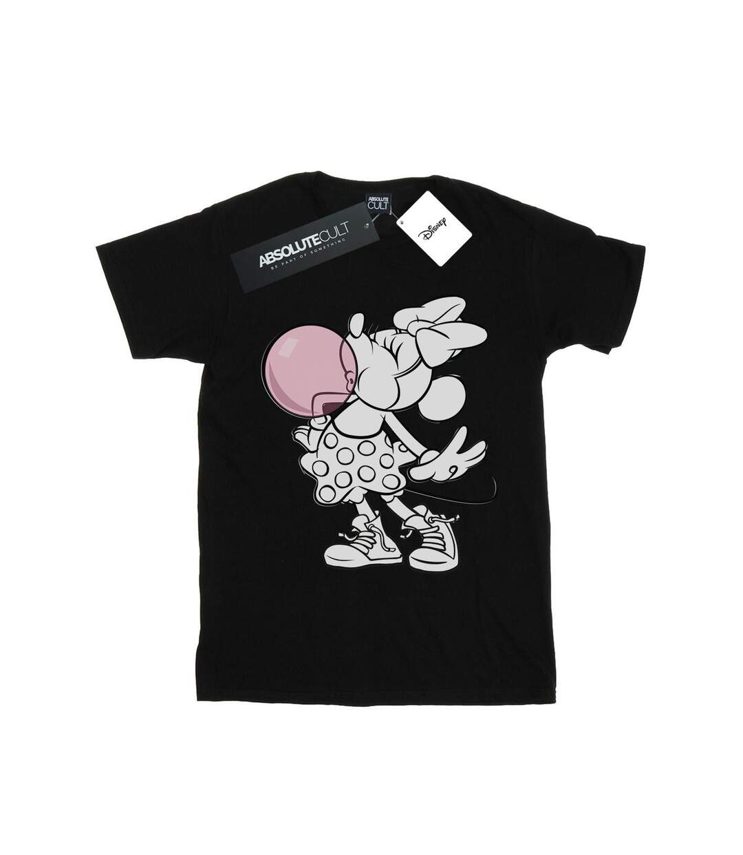 Disney Femmes/Les femmes Minnie Mouse Gum Bubble Cotton Boyfriend T-Shirt (Noir) - UTBI37891-1