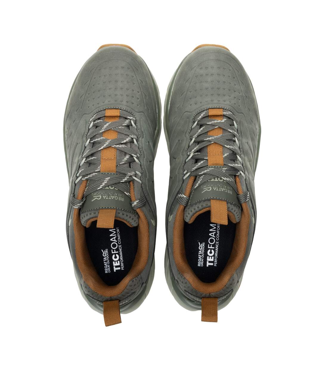 Baskets À Lacets Motif/style Contrasté Derino Homme Gris Kaki Jaune Marron Regatta-4