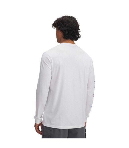 Mens Stacked Stars Long-sleeved T-shirt White Under Armour