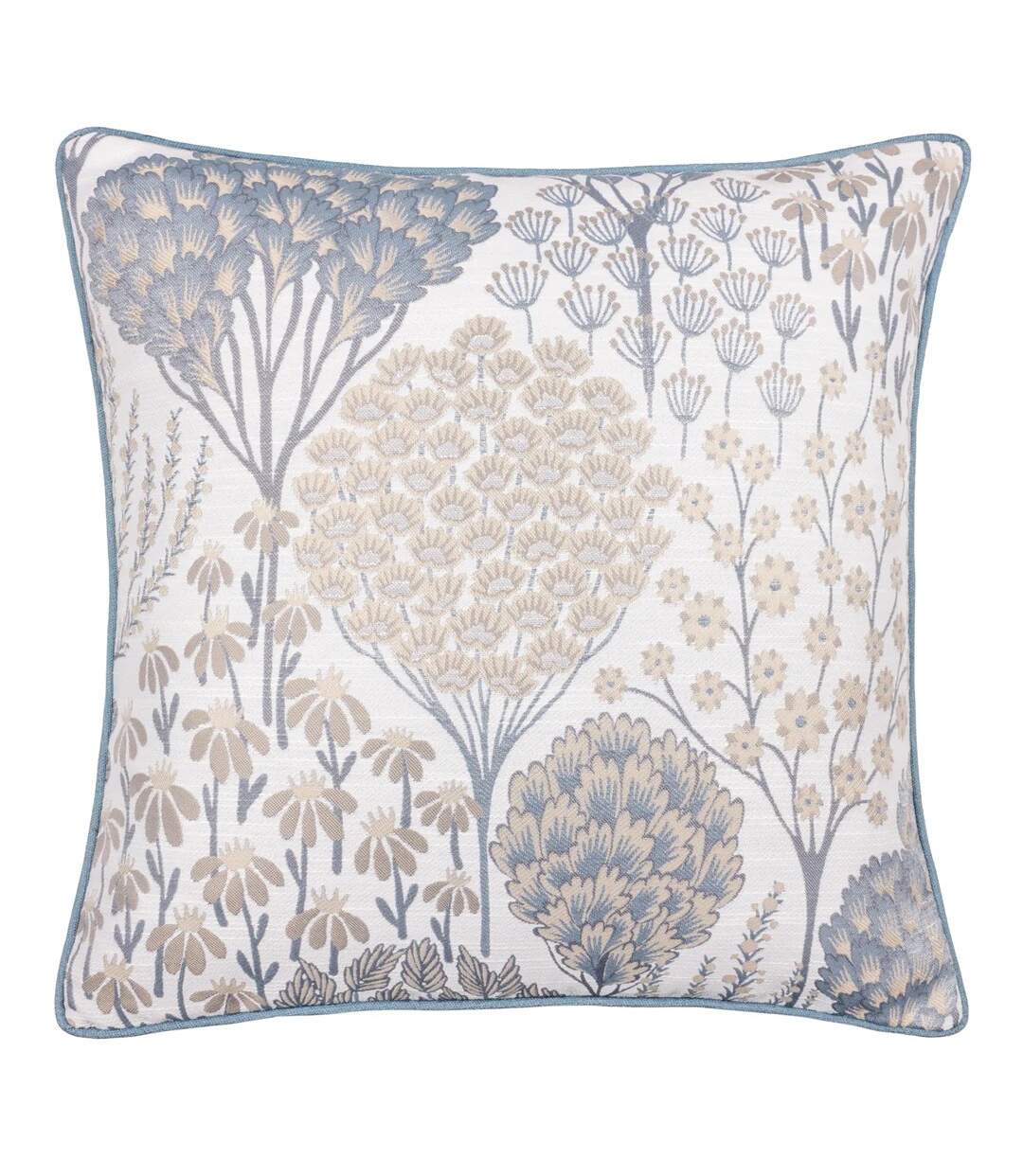 Ophelia jacquard floral cushion cover 50cm x 50cm wedgewood Wylder