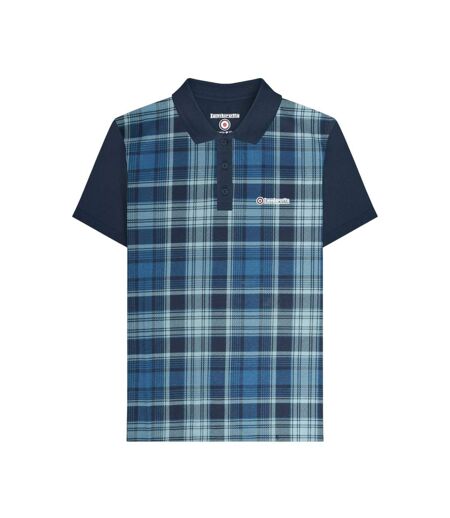Polo Motif/style À Carreaux Classic Homme Bleu Marine Lambretta