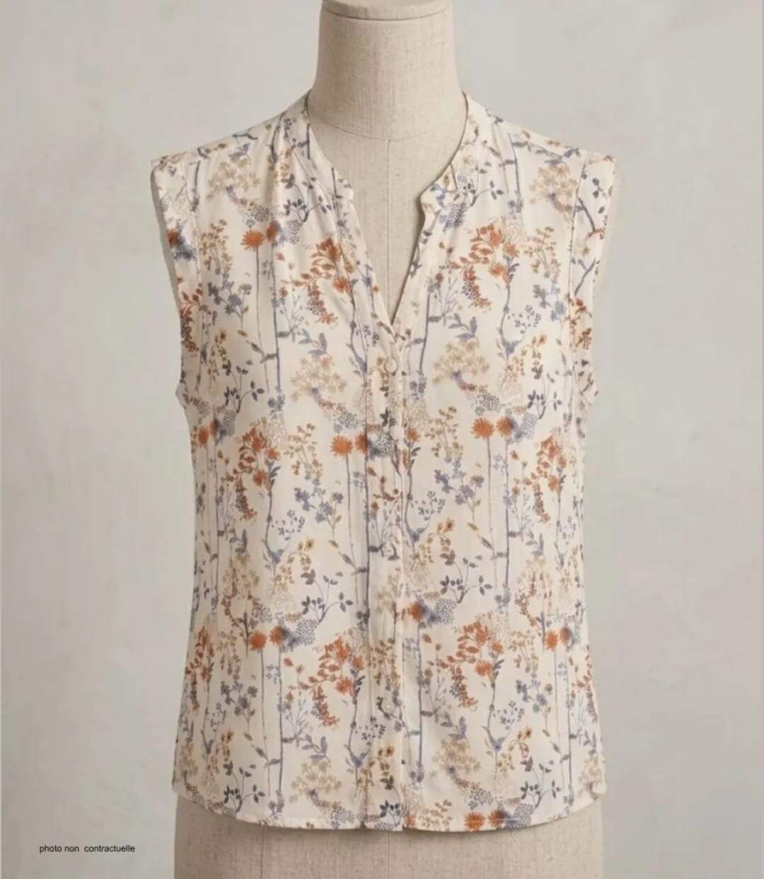 Chemisier sans manches MAYFLOWER N1121B : le top en viscose fluide pour une tenue d'été impeccable-3