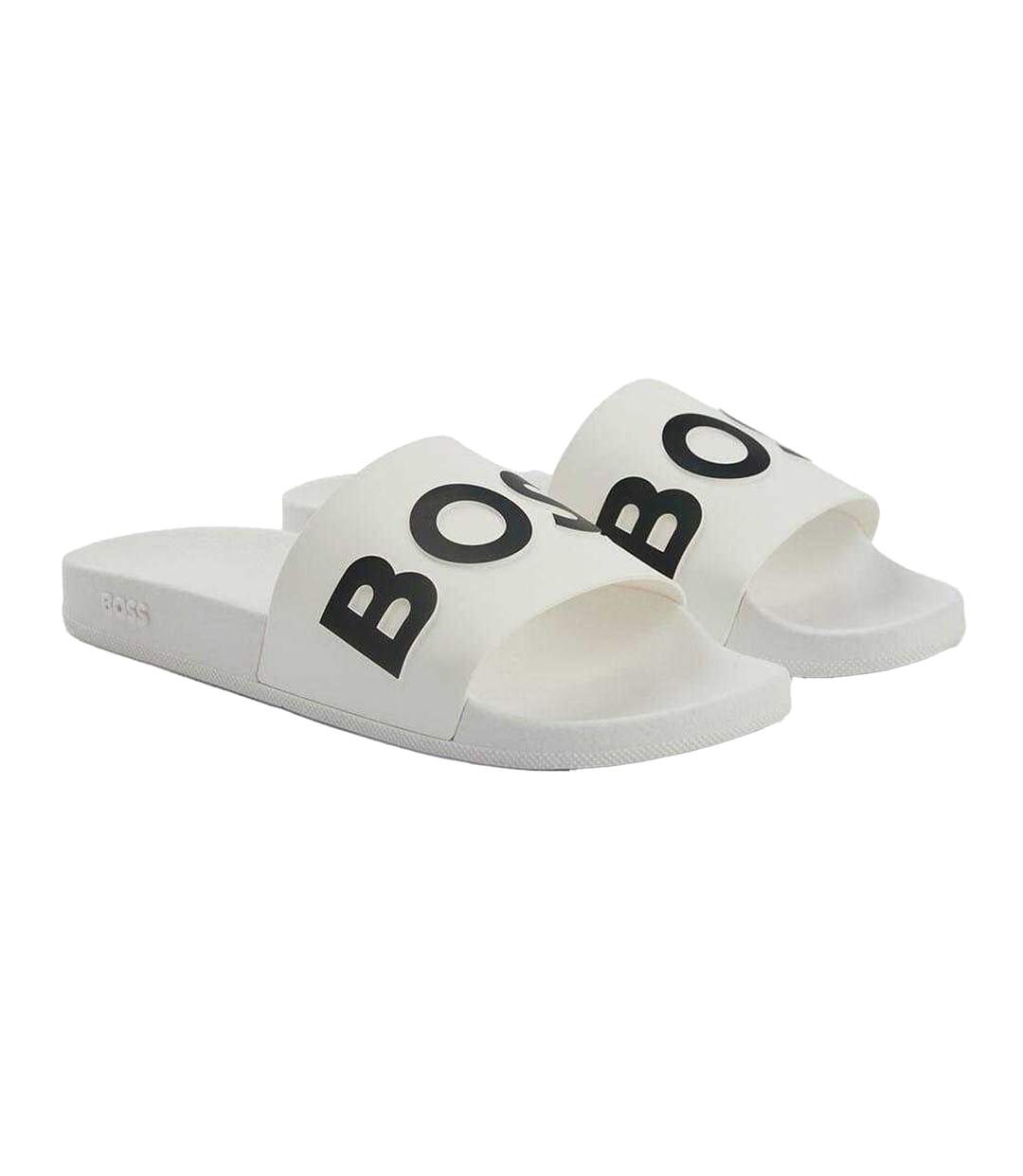 Claquettes Motif/style Logo Bay Adulte Blanc Boss-1