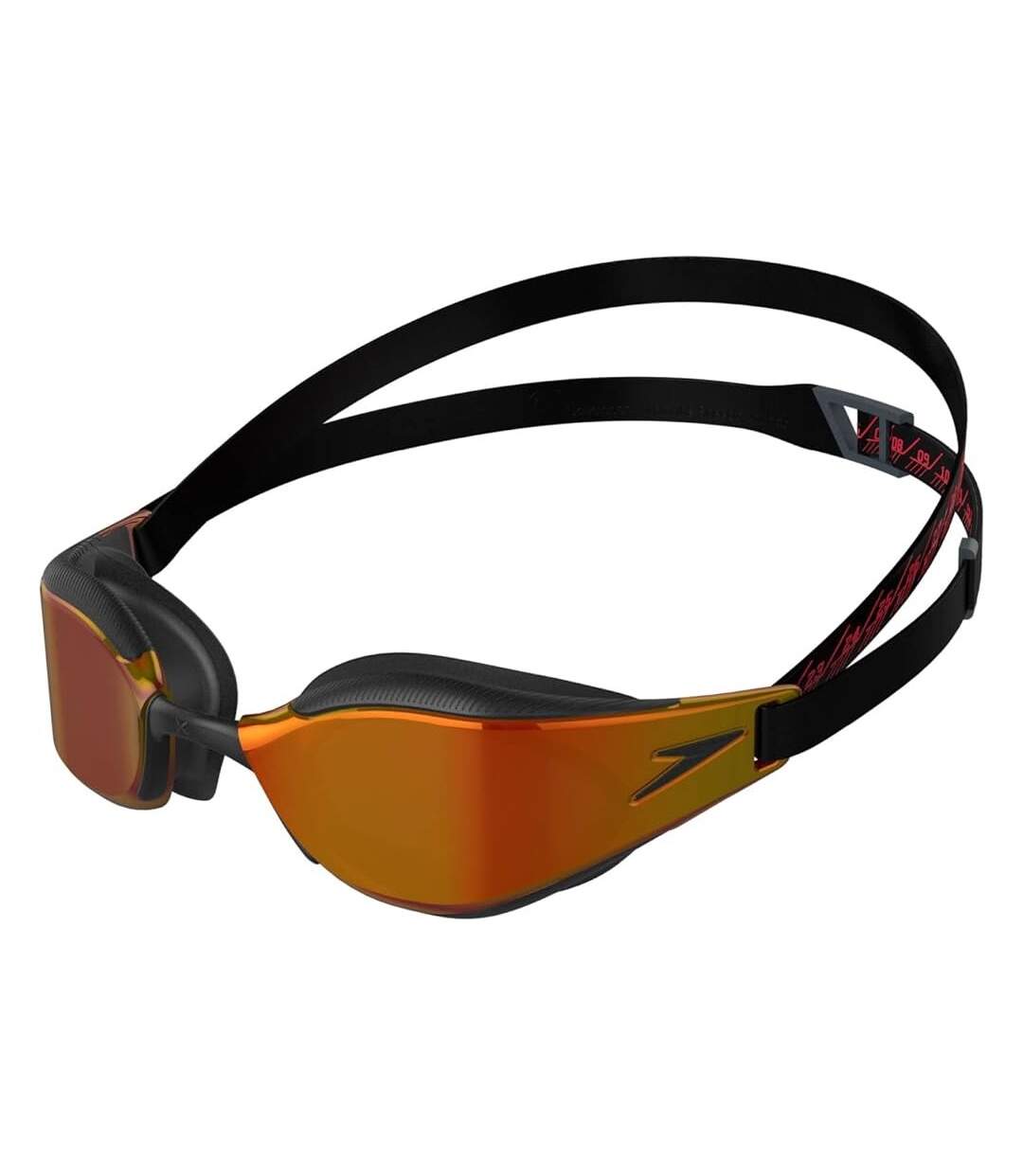 Lunettes De Natation Fastskin Hyper Elite Adulte Noir Gris Oxyde Rouge Feu Speedo-1