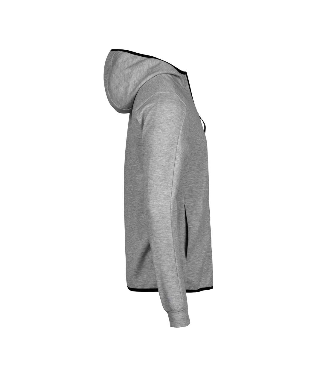 Mens Athletic Full Zip Hoodie Heather Grey Tee Jays-4