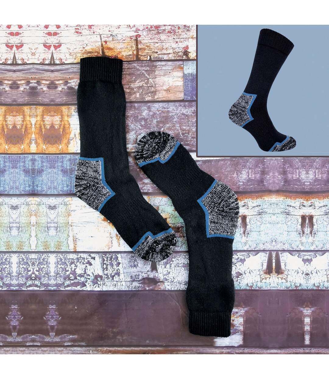 3 Pr Chaussettes de Travail Homme avec Renforcees-5