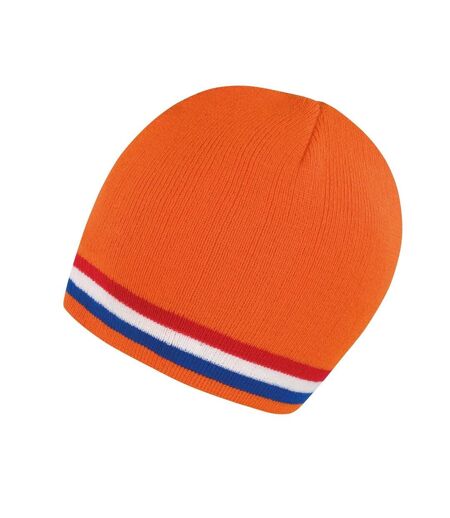 Bonnet National Adulte Orange Rouge Blanc Result Winter Essentials