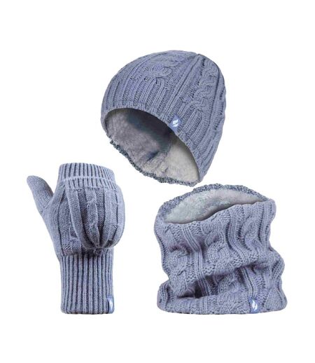 Heat Holders - Ensemble Bonnet Cache-cou Gants Polaire Thermique Femme