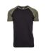 T-shirt Manches Raglan Motif/style Contrasté Homme Noir Olive Urban Classics-1