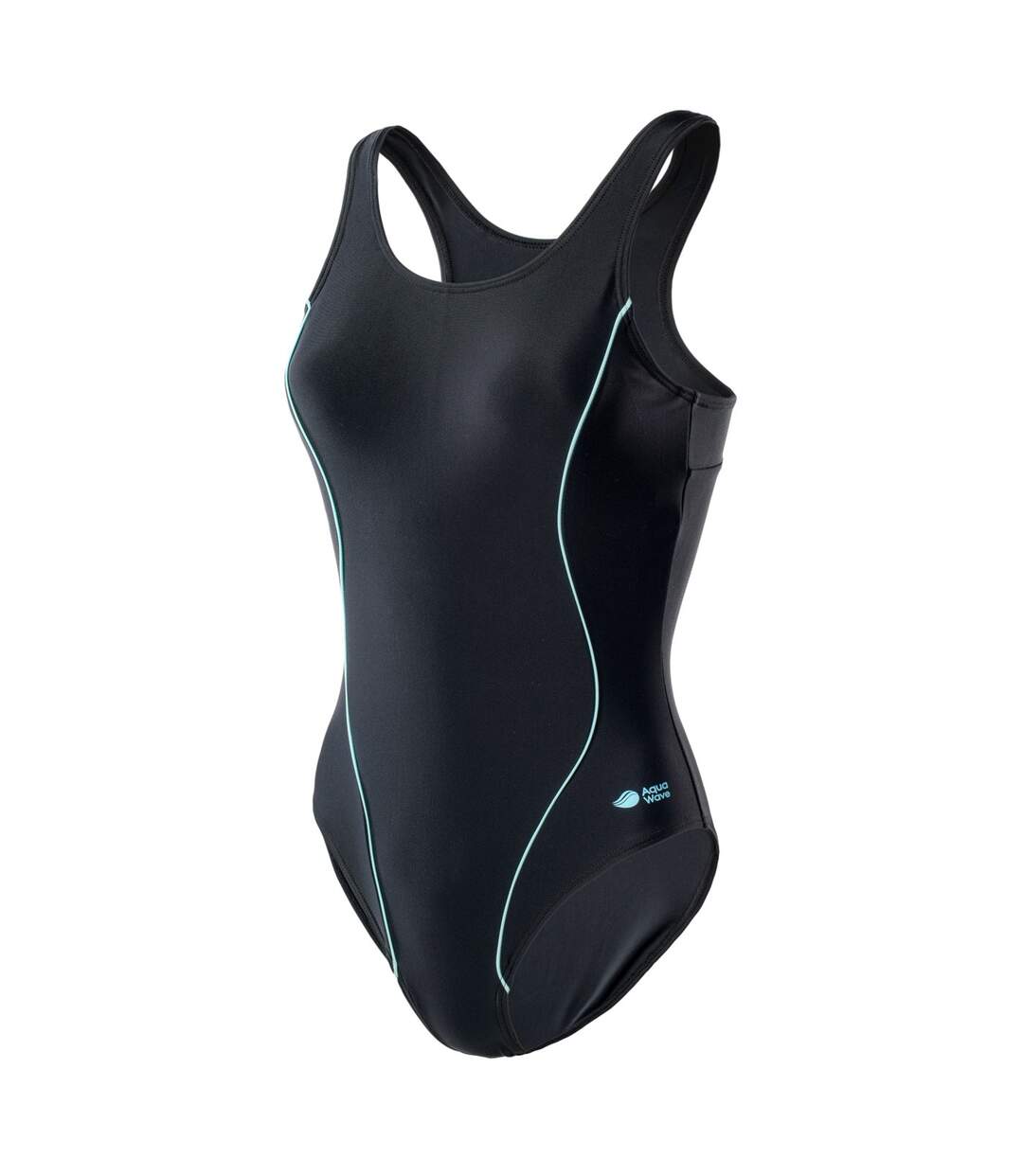 Maillot De Bain 1 Pièce Abra Femme Noir Bleu Ciel Aquawave-3