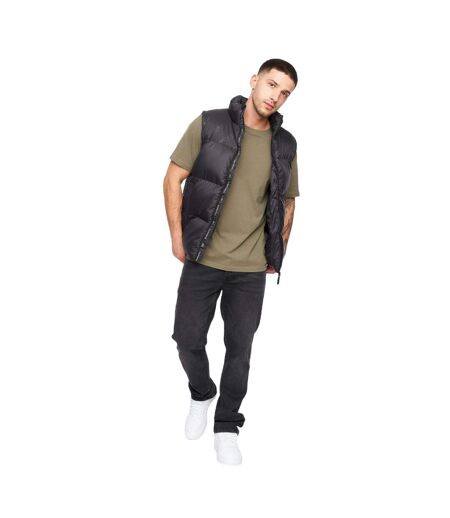 Mens demerley contrast panel gilet blue/black Crosshatch