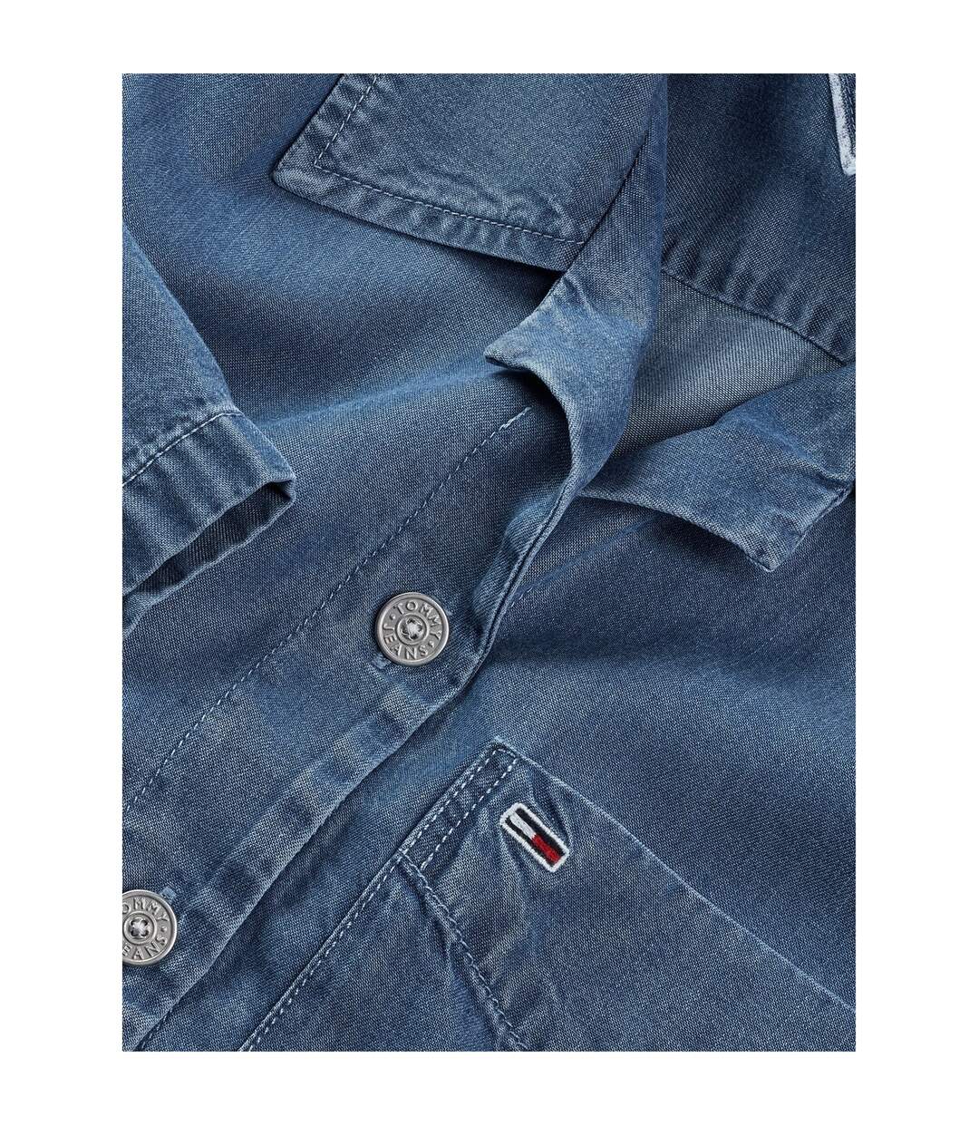 Chemise Motif/style Court Femme Bleu Moyen Tommy Jeans-4