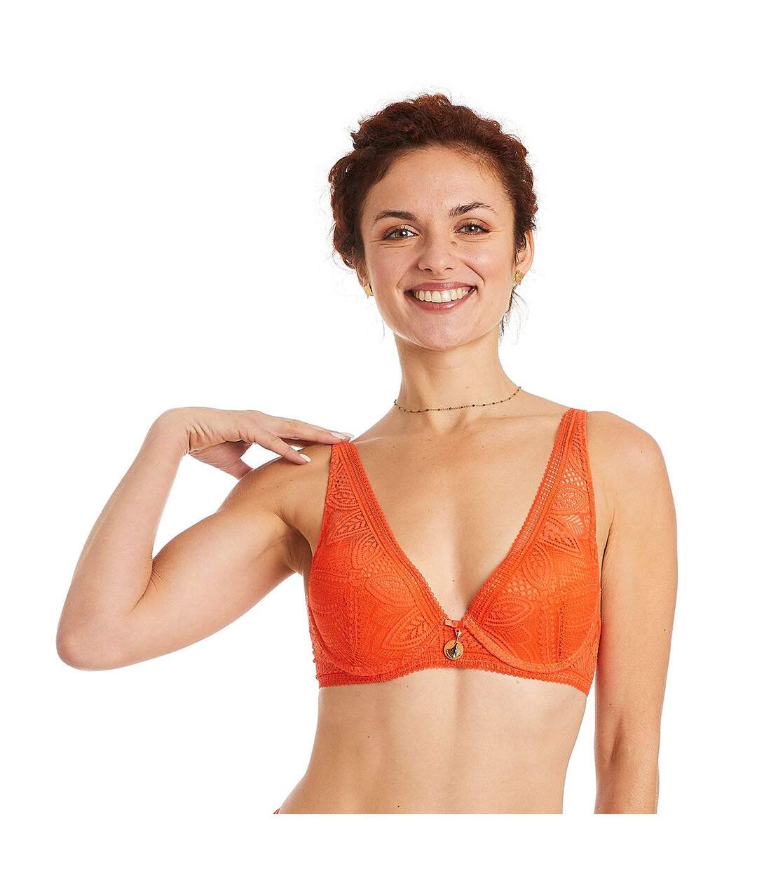 Soutien-gorge ampliforme coque moulée orange Etoile-2