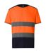 Yoko Mens Hi-Vis Two Tone T-Shirt (Orange/Navy) - UTRW7876