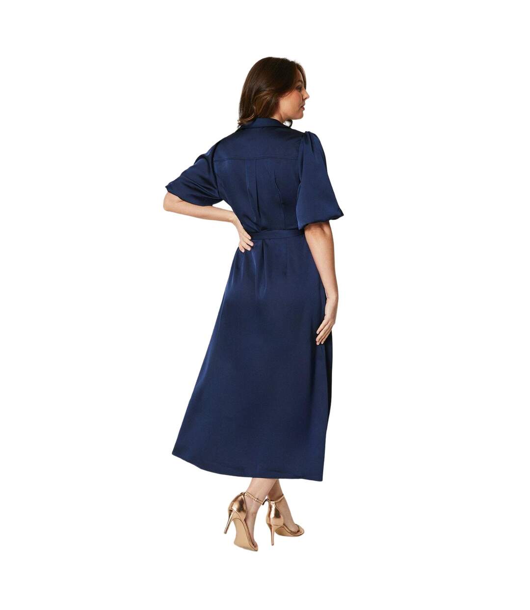 Robe mi-longue femme bleu marine Principles-2