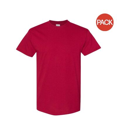 Lot de 5  t-shirts manches courtes hommes bordeaux Gildan