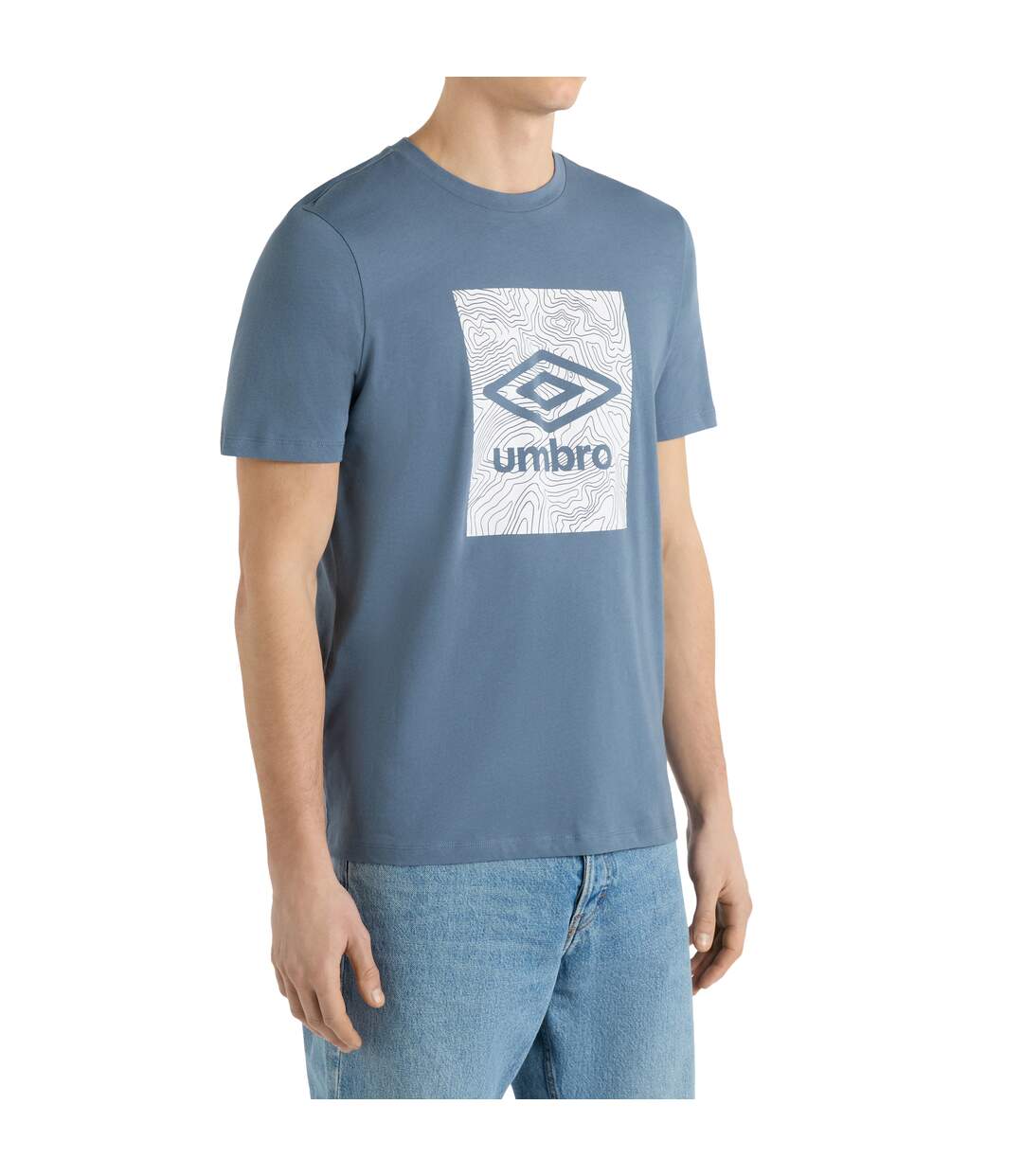 Mens Geo Wave T-shirt China Blue Umbro-3