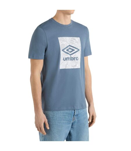 Mens Geo Wave T-shirt China Blue Umbro