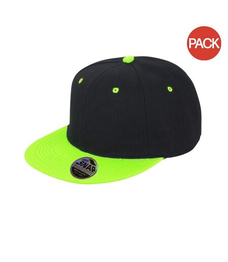 Lot de 2  casquettes bronx adulte noir/vert citron Result