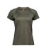 Tee Jays Womens/Ladies CoolDry T-Shirt (Olive Melange)