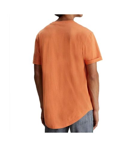 T-shirt Orange Homme Calvin Klein Jeans Badge Turn Up - M