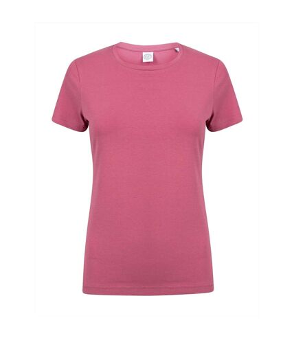 Skinni Fit Womens/Ladies Feel Good Stretch Short Sleeve T-Shirt (Dusky Pink) - UTRW4422