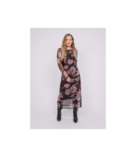 Robe longue en mesh motif roses IRMA - Dona X Lisa