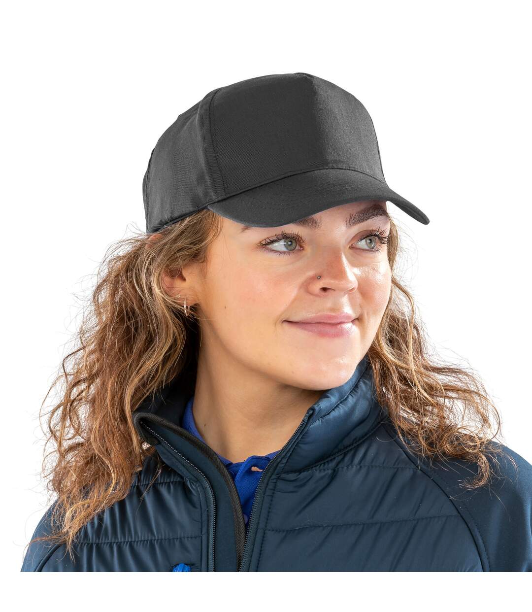 Unisex adult core recycled baseball cap black Result-3