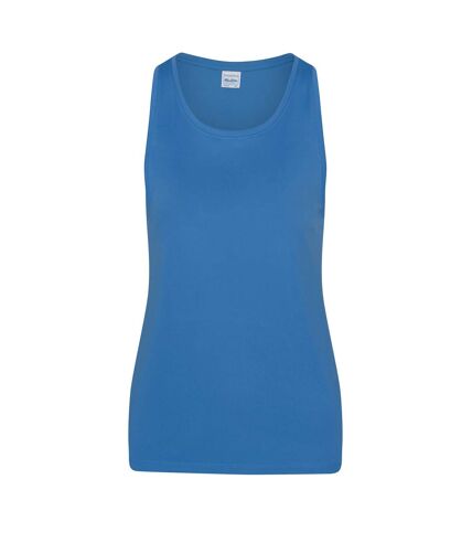 Just cool womens/ladies girlie smooth sports sleeveless vest sapphire blue AWDis