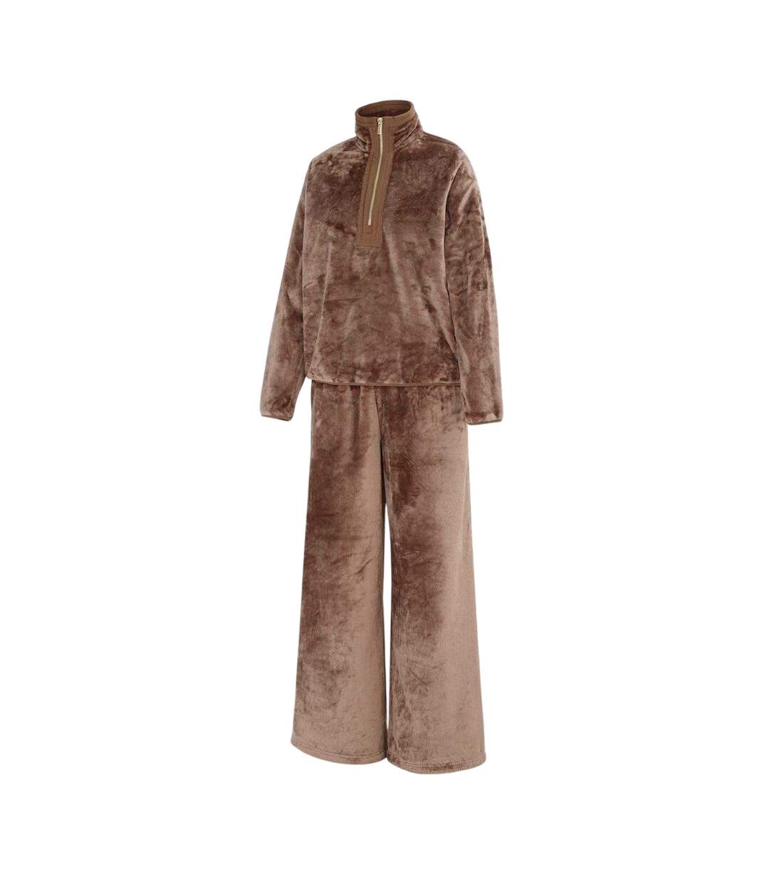 Womens/ladies Funnel Neck Loungewear Set Fig Biba-1